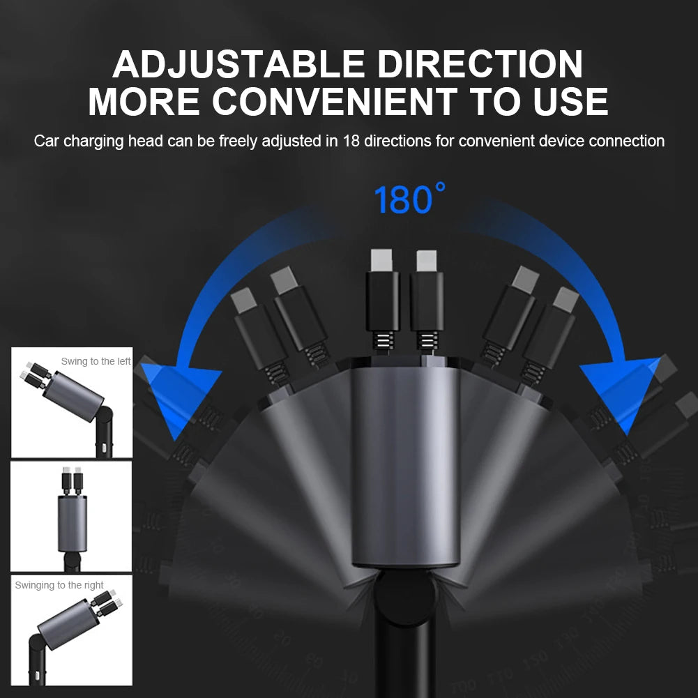 4 IN 1 Retractable Car Charger