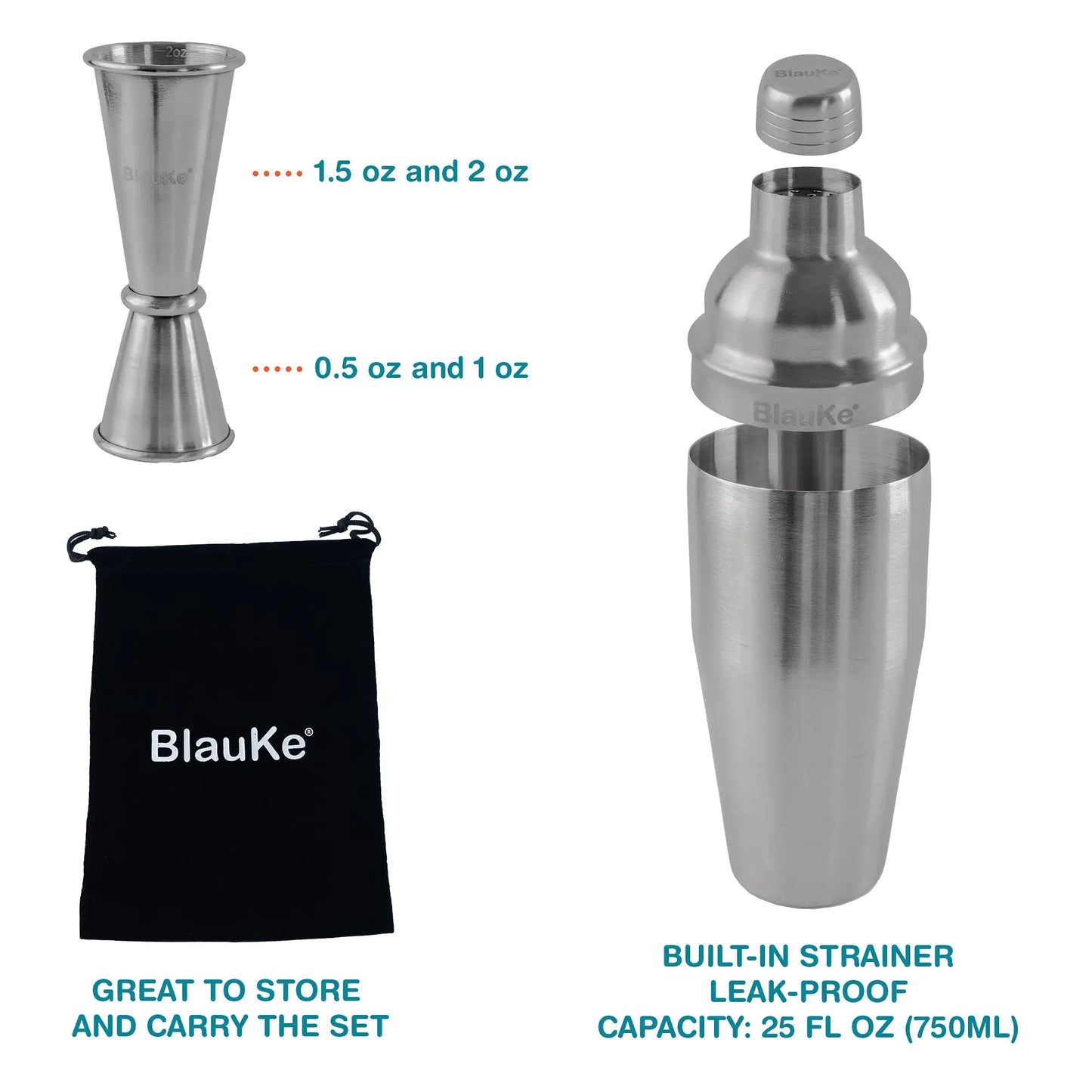 Stainless Steel Cocktail Shaker Set