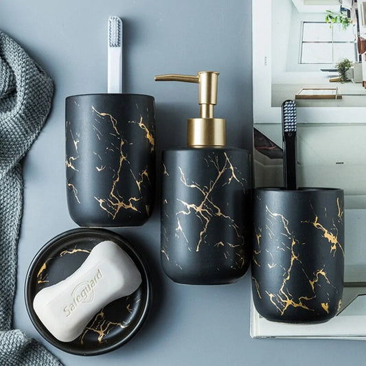 Marble Print Bathroom Accessory